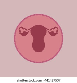Uterus pink icon