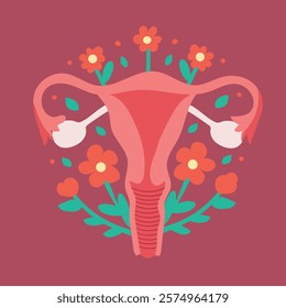 Uterus, pregnant woman, on isolated background for medical concepts of maternal pregnancy