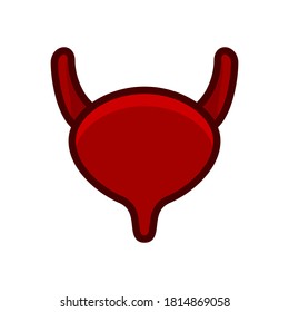 uterus red icon vector illustration isolated on white background