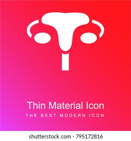 Uterus red and pink gradient material white icon minimal design