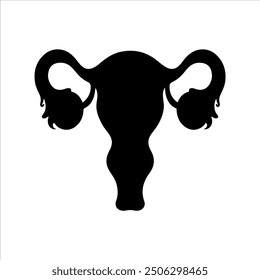 Uterus silhouette vector illustration design on white background.