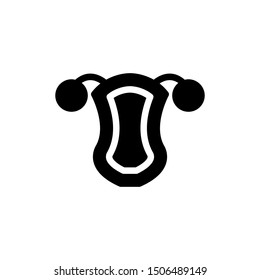 uterus solid icon sign. uterus symbol, logo illustration. Different style icons set. Pixel perfect vector graphics - Vector