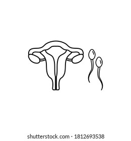 plantilla de diseño de iconos de útero y esperma aislado