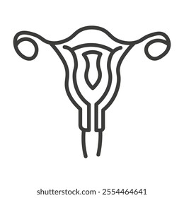 Uterus thin liner icon vector.