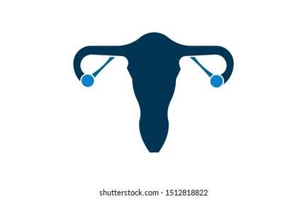 Uterus vector icon. Beautiful illustration in flat style isolated on a white background. Medical and women healthcare image useful for making logo, symbol or pictogram design.
