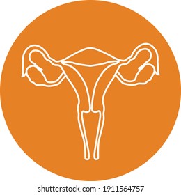 Uterus vector icon, Female uterus icon
