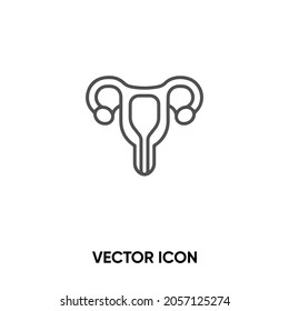 Uterus vector icon. Modern, simple flat vector illustration for website or mobile app.Famele reproductive system symbol, logo illustration. Pixel perfect vector graphics