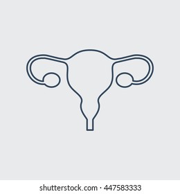 Uterus Vector Line Icon. Eps.-10.