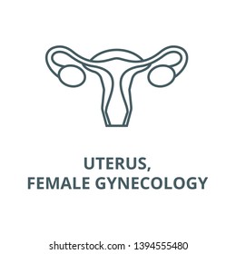 Uterus,female gynecology vector line icon, linear concept, outline sign, symbol