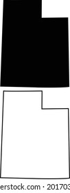 Utha map on white background. outline map state USA - Utha. Utha State sign. flat style.