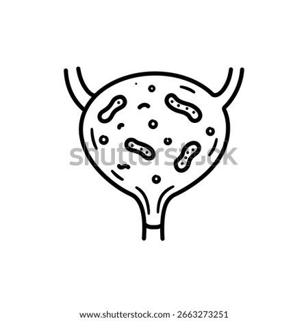 UTI Bladder with Bacteria for Urinary Tract Infection Illustration