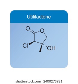 Skelettstrukturdiagramm.Hemiterpenoid Molekül wissenschaftliche Illustration.