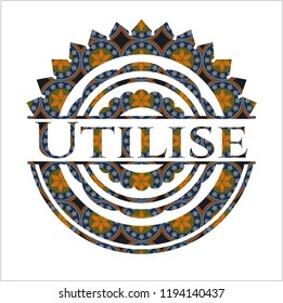 Utilise arabesque emblem background. arabic decoration.