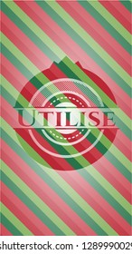 Utilise christmas colors style emblem.