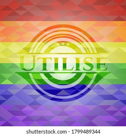 Utilice el emblema de colores lgbt. Ilustración vectorial. Mosaico. 