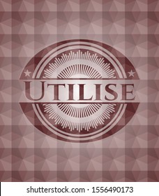 Utilise red seamless polygonal badge.