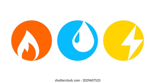 Utilities icon set. Clipart image isolated on white background