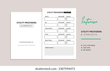 Utilities Tracker Kdp Interior Template