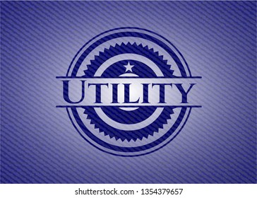 Utility badge with jean texture