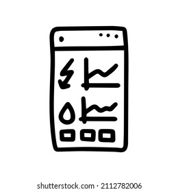 utility bill payment app line vector doodle simple icon