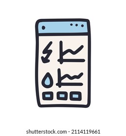 utility bill payment mobile app color vector doodle simple icon