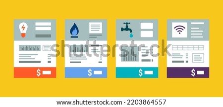 Utility bills statements: electricity, natural gas, water, internet and telephone