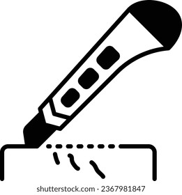 Utility Blade Office supplies vector icon design, Handyman Service symbol, House Repairing sign, Civil Engineering and Building Contractor stock illustration, Wallpaper or Carpet Cutter Knife concept