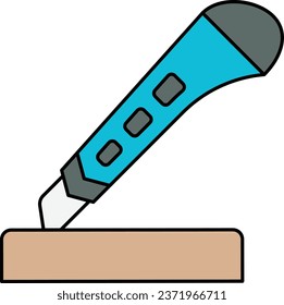 Utility Blade Office supplies vector icon design, Handyman Service symbol, House Repairing sign, Civil Engineering and Building Contractor stock illustration, Wallpaper or Carpet Cutter Knife concept