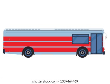 Utility bus, Vector urban bus. City transport.