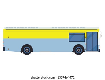 Utility bus, Vector urban bus. City transport.