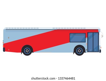 Utility bus, Vector urban bus. City transport.