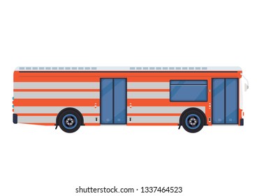 Utility bus, Vector urban bus. City transport.