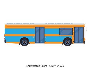 Utility bus, Vector urban bus. City transport.