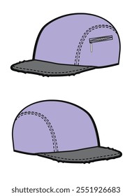 Utility cap vector template technical illustration.