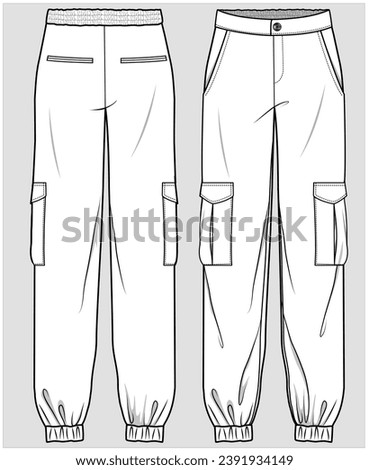 UTILITY CARGO POCKET DETAIL JOGGERS FOR WOMEN AND TEEN GIRLS FASHION FLAT DESIGN