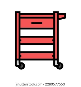 utility cart garage tool color icon vector. utility cart garage tool sign. isolated symbol illustration