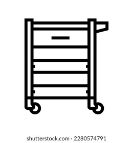 utility cart garage tool line icon vector. utility cart garage tool sign. isolated contour symbol black illustration