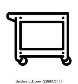 utility cart garage tool line icon vector. utility cart garage tool sign. isolated contour symbol black illustration