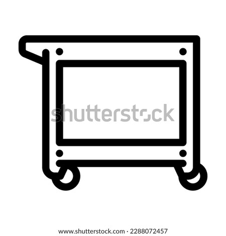 utility cart garage tool line icon vector. utility cart garage tool sign. isolated contour symbol black illustration