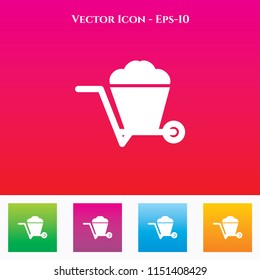 Utility Cart Icon in Colored Square box. eps-10