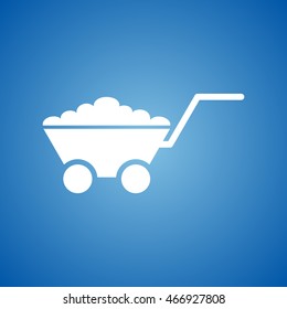 Utility Cart Icon on blue color. 