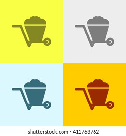 Utility Cart Icon on Four Different Backgrounds. Eps-10.