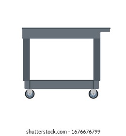 Utility Cart. Storage Cart. Industrial Rolling Cart, Shopping Cart Vector Icon Symbol Illustration Background