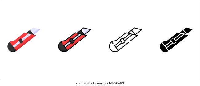 Conjunto de iconos de cortador de utilidad para la escuela y la oficina