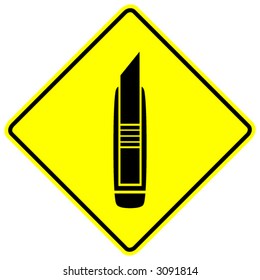 signo de cuchillo de corte de utilidad