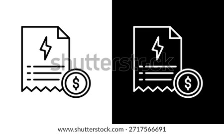 Utility Expenses Outline White Icon Set Design
