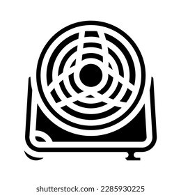 Utility Fan Garage Tool glyph Symbol Vektorgrafik. Gebrauchsmaschinenschild für die Fangarage. einzelne Symbolillustration