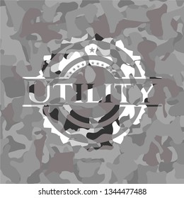 Utility grey camo emblem