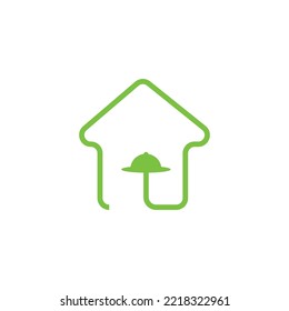 utility icons in flat style in the form of home food vegetables.