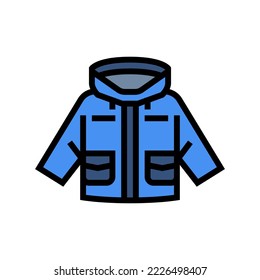 utility jacket boy baby cloth color icon vector. utility jacket boy baby cloth sign. isolated symbol illustration